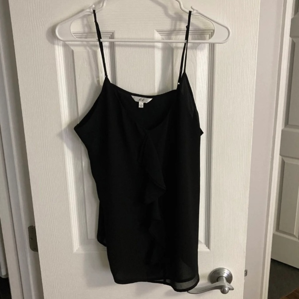 Spaghetti Strap Tank Top w/ Ruffle - Picture 2 of 5